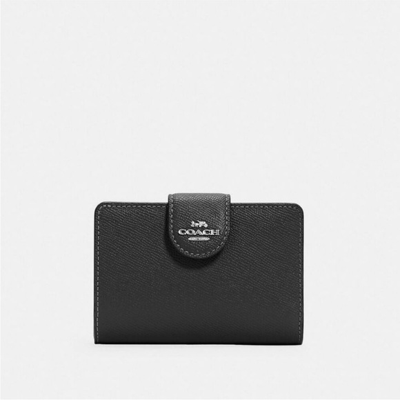 Coach Black Textured Leather Card Holder - Picture 1 of 3